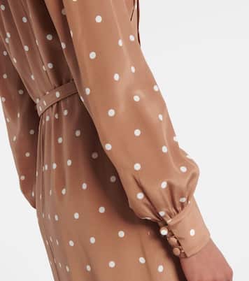 Robe chemise en satin de soie à pois | Alessandra Rich