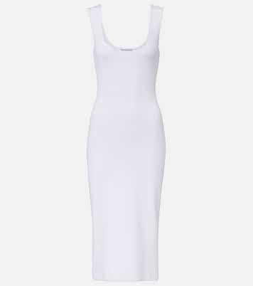 Chain-detail ribbed-knit midi dress | Bottega Veneta