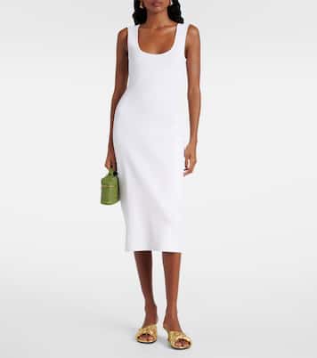 Chain-detail ribbed-knit midi dress | Bottega Veneta
