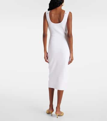 Chain-detail ribbed-knit midi dress | Bottega Veneta