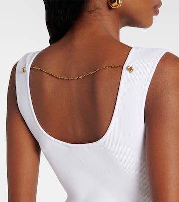 Chain-detail ribbed-knit midi dress | Bottega Veneta