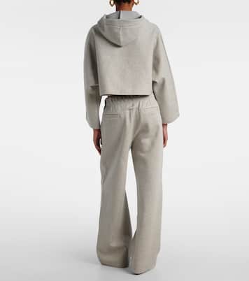 Cropped embossed logo cotton hoodie | Jean Paul Gaultier