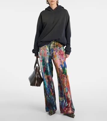 Felpa distressed in jersey con cappuccio | Acne Studios