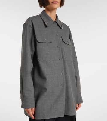 Beaded wool canvas shirt | Jil Sander