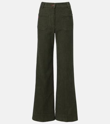 Mid-Rise-Schlaghose Alina aus Baumwoll-Cord | Victoria Beckham