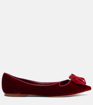 I Love Vivier Rose velvet ballet flats | Roger Vivier
