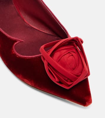 I Love Vivier Rose velvet ballet flats | Roger Vivier