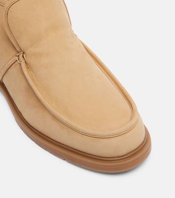 Shearling-lined suede ankle boots | Yves Salomon