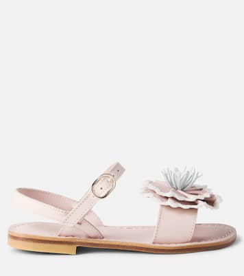 Lola floral-appliqué leather sandals | Bonpoint