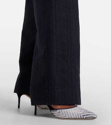 Carolyne 70 라피아 슬링백 펌프스 | Manolo Blahnik