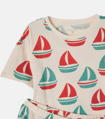 Set Famo de camiseta y shorts de algodón estampado | Konges Sløjd