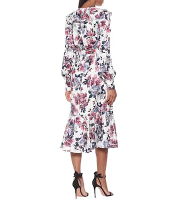 Abito Jerridine a stampa in raso jacquard | Erdem