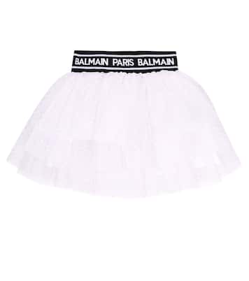 Falda de tul con logo | Balmain Kids