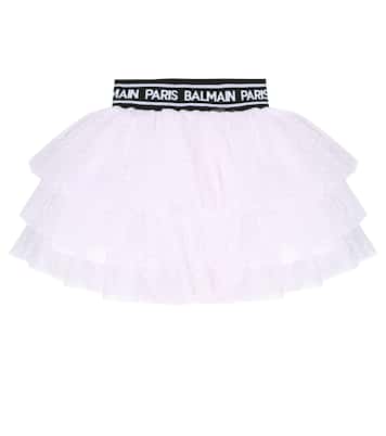 Falda de tul con logo | Balmain Kids