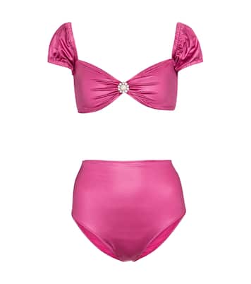 Embellished off-shoulder bikini | Alessandra Rich