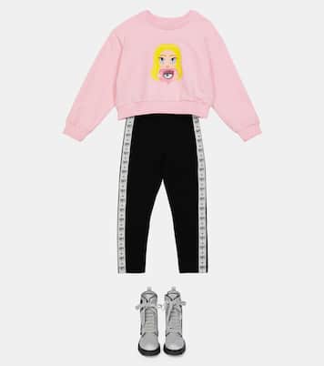 x Chiara Ferragni Logomania leggings de algodón elástico | Monnalisa