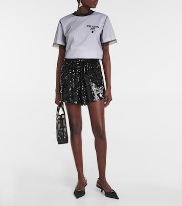 High-rise silk chiffon shorts | Prada