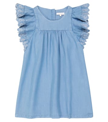 Embroidered denim dress | Chloé Kids