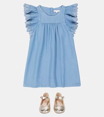 Embroidered denim dress | Chloé Kids