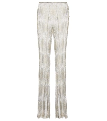 Pantalon évasé à taille basse en dentelle | Coperni