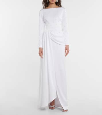 Verzierte Robe aus Satin | Rasario