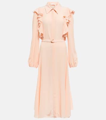 Abito chemisier in seta con ruches | Chloé