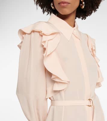 Abito chemisier in seta con ruches | Chloé