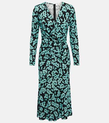 Printed ruched midi dress | Diane von Furstenberg