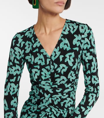 Printed ruched midi dress | Diane von Furstenberg