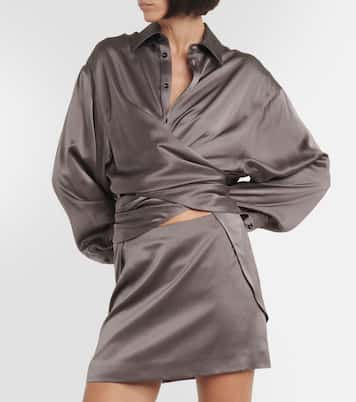 Satin wrap blouse | Peter Do