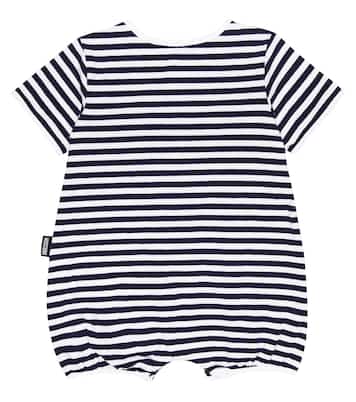 Baby - Jumpsuit corta in misto cotone a righe | Moschino Kids