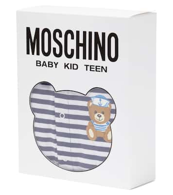 Baby - Jumpsuit corta in misto cotone a righe | Moschino Kids