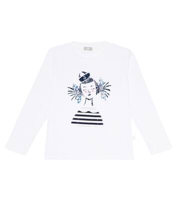 Top in jersey di cotone con stampa | Il Gufo