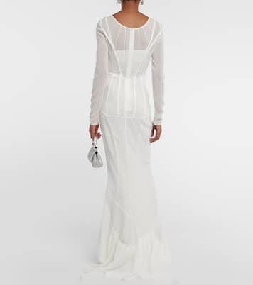 x Kim - Abito lungo in georgette di misto seta | Dolce&Gabbana