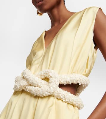 Jumpsuit in raso con cristalli | Jil Sander