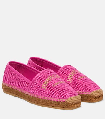 Brie Flat logo raffia espadrilles | Jimmy Choo