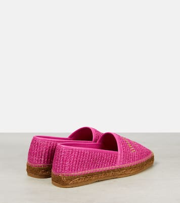 Brie Flat logo raffia espadrilles | Jimmy Choo