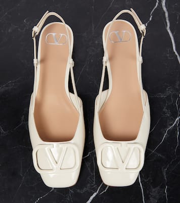 Slingback-Ballerinas VLogo Signature aus Lackleder | Valentino Garavani