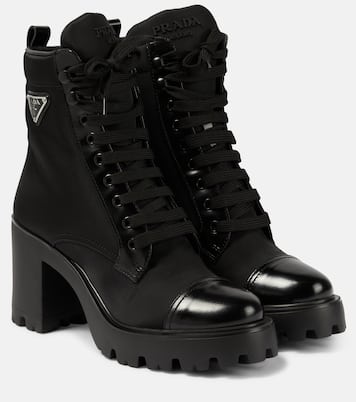 Schnürstiefel mit Leder | Prada