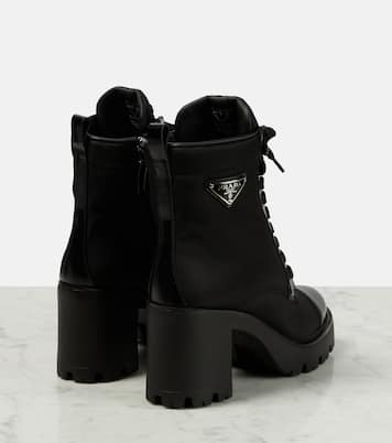 Schnürstiefel mit Leder | Prada