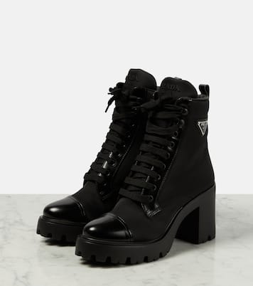 Schnürstiefel mit Leder | Prada