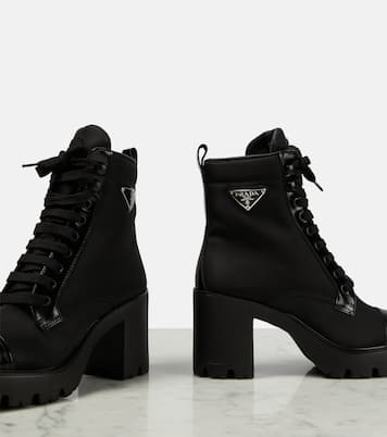 Schnürstiefel mit Leder | Prada