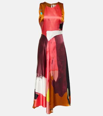 Printed silk satin maxi dress | Roksanda