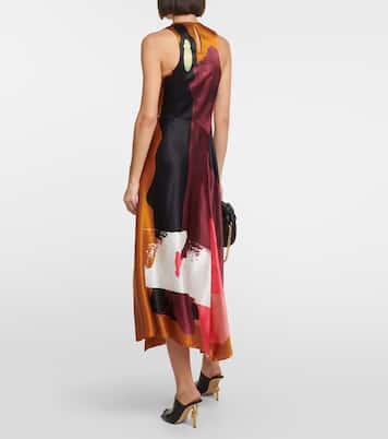 Printed silk satin maxi dress | Roksanda