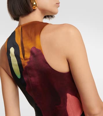 Printed silk satin maxi dress | Roksanda
