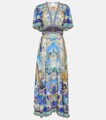 Verziertes Maxikleid aus Seide | Camilla
