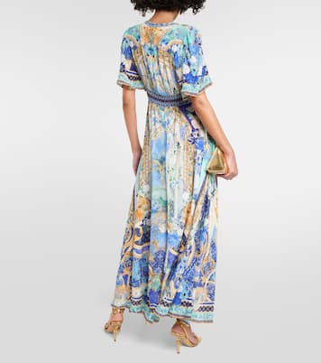 Verziertes Maxikleid aus Seide | Camilla