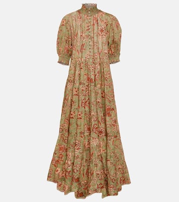 Robe longue Junie en coton à fleurs | Zimmermann