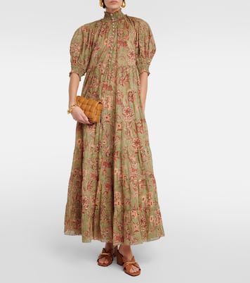 Robe longue Junie en coton à fleurs | Zimmermann