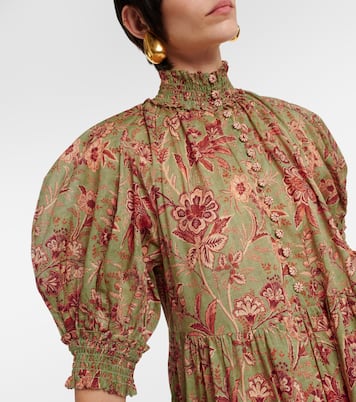 Robe longue Junie en coton à fleurs | Zimmermann